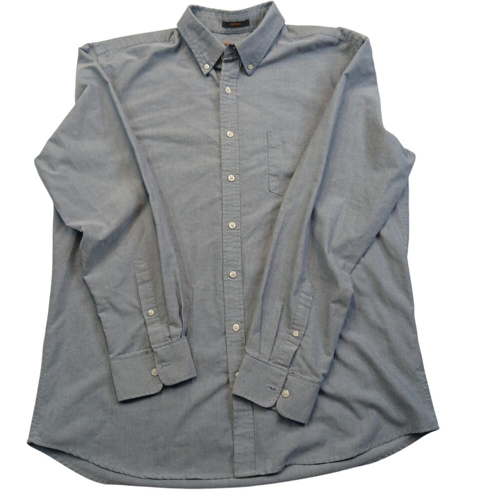 The Foundry Supply Co Mens XLT Blue Oxford Long Sleeve Button Down Shirt